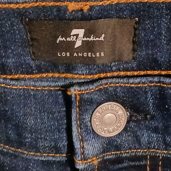 7‎ For All Mankind High Rise Cut-Off Denim Shorts Medium Wash, 3"inseam, Size 26 - Picture 5 of 6